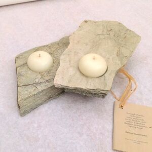 Vintage 90s Natural Wonders Stacked Rocky Mountain Stone Candle Display